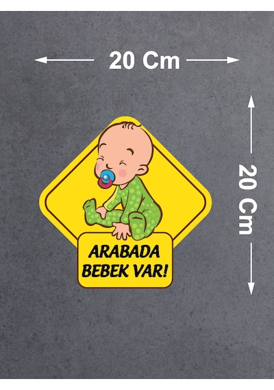 Arabada Bebek Var Sticker - Araba Oto Motosiklet Karavan Sticker - 00170 20x20 Cm