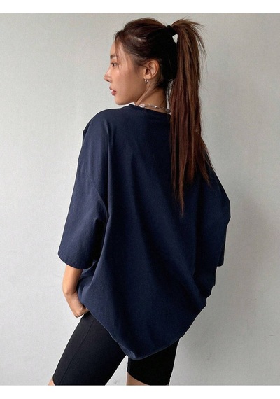 Fantastıc Süprem T-shirt - Lacivert Baskılı Oversize Bisiklet Yaka Tişört Lacivert-75049 Fantastıc Süprem T-shirt - Lacivert Baskılı Oversize Bisiklet Yaka Tişört Lacivert-75049
