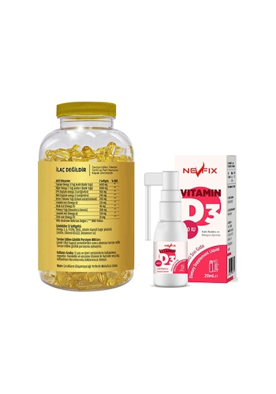 Omega 3-6-9 90 Tablet & Nevfix Vitamin D3 Sıvı 20 Ml