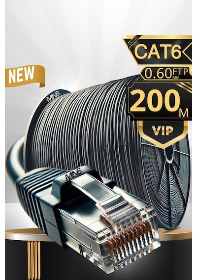 Mn6 M108xf 200 Metre Internet Kablosu-ftp0.60mm Cat6 Iki Kat Korumalı-iç Dış Mekan-200m Ethernet Kablosu