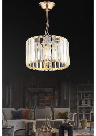 Luna Lighting Modern Luxury Kristal Gold Avize LUNAİ18073-800-S Gold Sarı