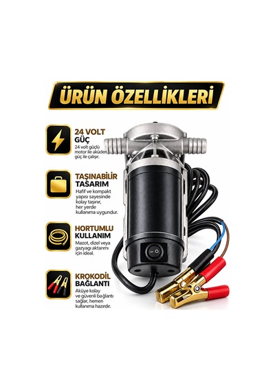 Kendinden Emişli 600w Paslanmaz Gövdeli Yakıt Aktarma Pompası