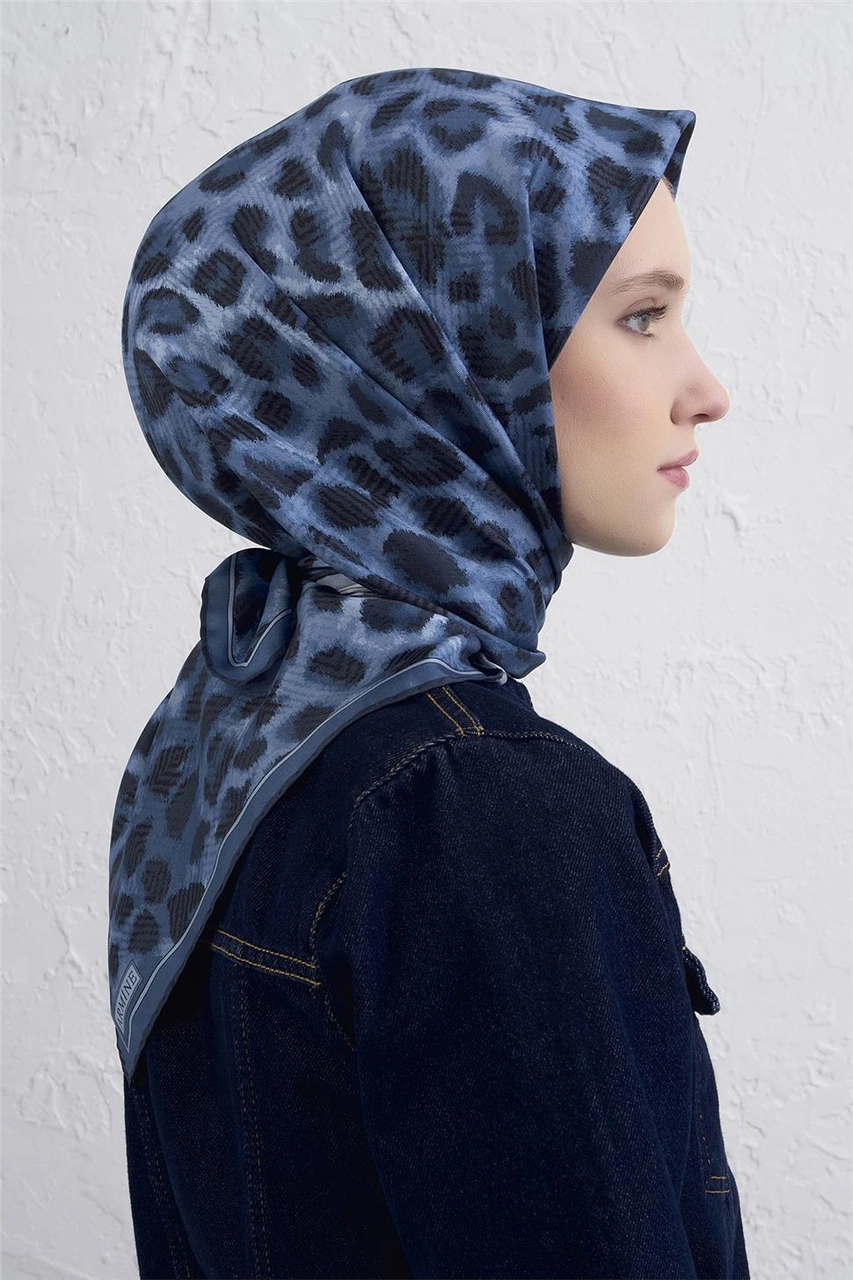 Armine Saf İpek Sura Eşarp 9425d 33 Mavi