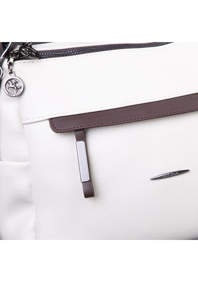 Nas Bag Çok Gözlü Yumuşak Ve Hafif Yapılı Çift Askılı Omuz Ve Çapraz Çanta 30x24 Cm Krem Kahve Victoria