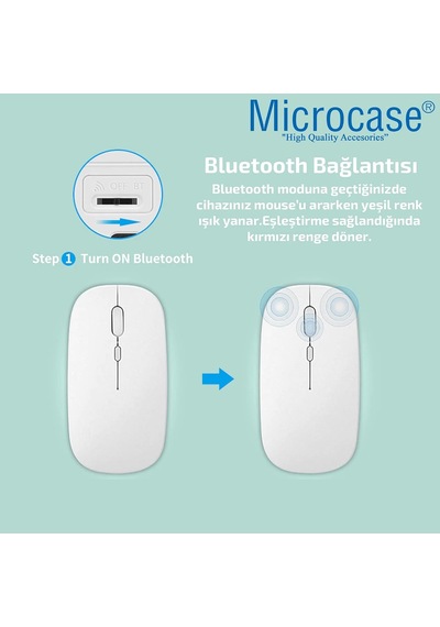 1600 Dpı Şarj Edilebilir 2.4 Ghz Çift Modlu Bluetooth Kablosuz Mouse - Al2675 Siyah