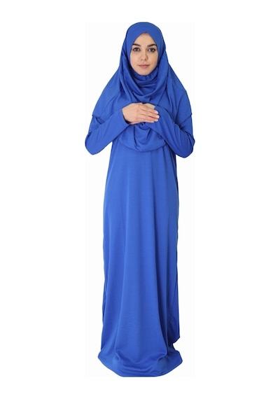 Zehranaz Namaz Elbisesi Saks Mavisi Fermuarsız Namaz Elbisesi (545583966) Saks