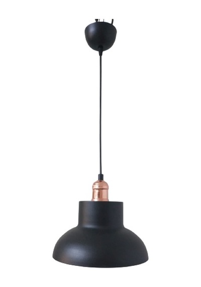 Dylight Retro Metal Siyah İçi Gold Dekoratif Tekli Sarkıt Avize Çap.25 Cm Beyaz
