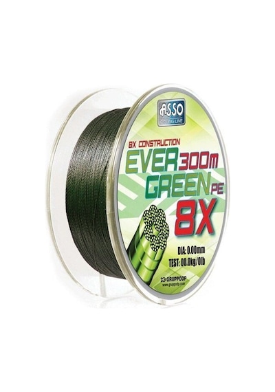 Asso Ever Green 8 Örgü Mumlu 300mt İp Misina 0,27mm