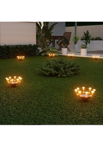 8 Led'li Güneş Enerjili Mantar Şeklinde Bahçe, Çim, Peyzaj Dekorasyon Lambası, Solar Mantar Led