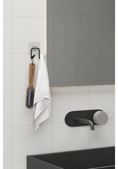 Tr Yapışkanlı Çift Kancalı Metal Duvar Askısı Banyo Mutfak 2'li Set Diğer