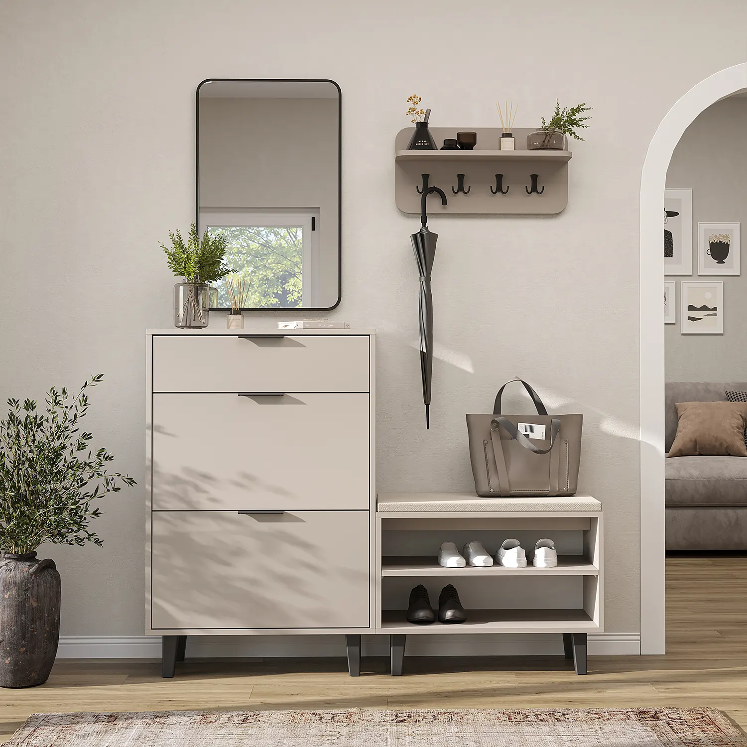 Nord Vestiyer Takımı Askılıklı, Ayakkabılık Dolabı, Bench, Modüler, Dikdörtgen Oval Aynalı Portmanto Takımı Kumtaşı Nord Vestiyer Takımı Askılıklı, Ayakkabılık Dolabı, Bench, Modüler, Dikdörtgen Oval Aynalı Portmanto Takımı Kumtaşı