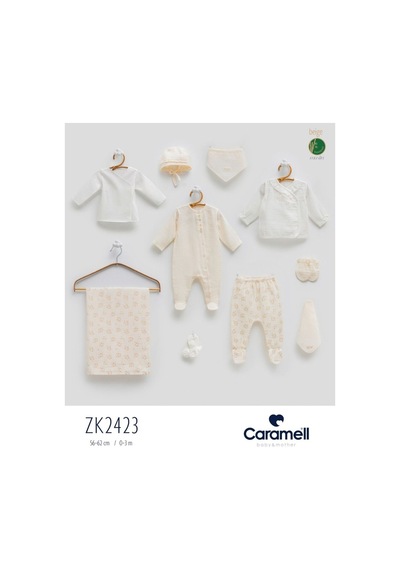 Caramell My Baby Kumsal Müslin Tulumlu 10 Lu Hastane Cıkısı 2423 Bej Bej