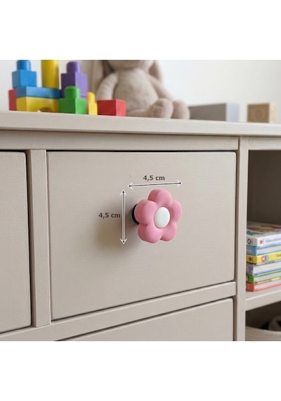 Çocuk Odası Mobilya Kulp Dolap Düğme Gül No:48 Pembe