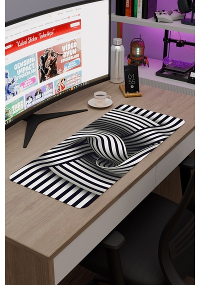 Realistik Çizgi Kaymaz Dikişli Kauçuk Oyuncu Mousepad V5 - 70x30 Xl Gaming Mouse Pad Fare Altlığı