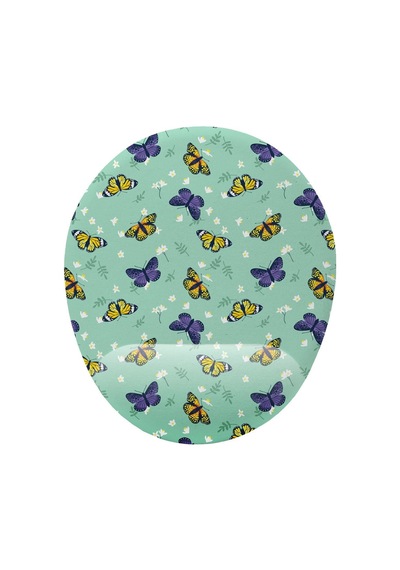 Kelebek Desenli Bilek Destekli Kaymaz Buruşmaz Kırılmaz Mouse Pad