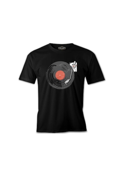 Black Vinyl On Black Siyah Erkek Tshirt 001