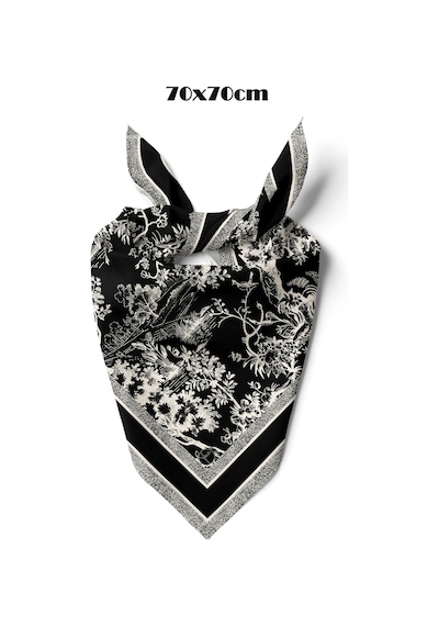 Monokrom Orman Desen 70 70cm Bandana/fular Çok Renkli