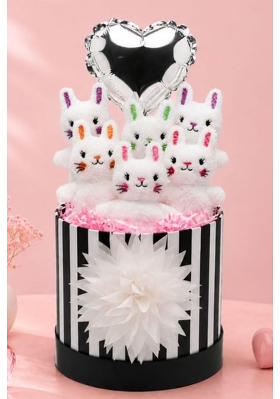Hello Kitty Temalı Ayıcık Buketi Kalp Balonlu Özel Tasarım Doğum Günü Hediyesi Kıza Hediye