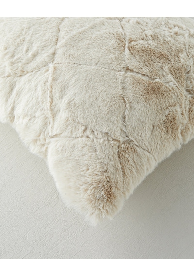 English Home Soft Touch Rabbit Pelüş Kırlent Kılıfı 45x45 Cm Bej Bej