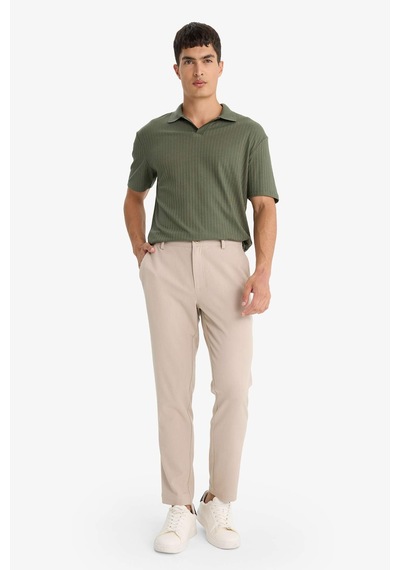 Defacto Regular Fit Krinkıl Kısa Kollu Polo Tişört E1207ax25aukh172 Haki