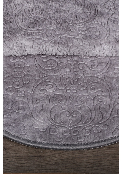 Nova Gri Oval 2'li Banyo Paspası Seti Kaymaz 60 x 100 + 50 x 60 CM Gri