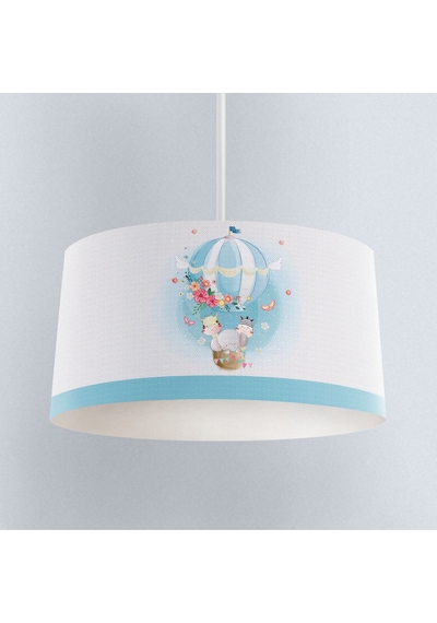 Mekta Home Bebek Ve Çocuk Odası Fil Ve Çiçekli Uçan Balon Desenli Avize Renkli