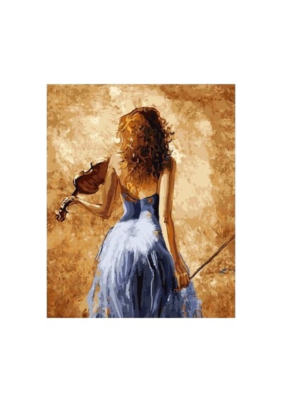Keman Ve Aşk 2 Sayılarla Boyama Seti - Çerçeveli, 40x50cm