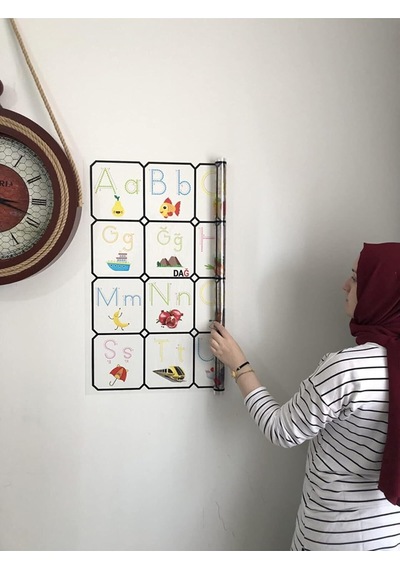 Türkçe Alfabe Tablosu Alfabe Harfleri Kağıt Tahta Ilkokul Eğitim Yazı Tahtası Kalem 105x70 Cm Genel