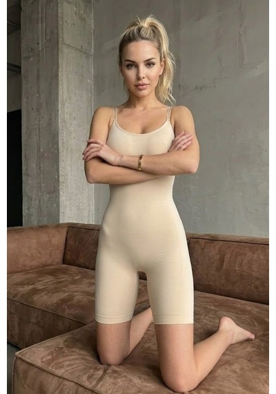 Fit Women Kadın Ten Rengi Tam Boy Body