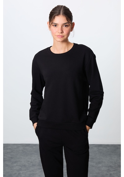 Tommy Life Siyah Kompakt Pamuklu Kalın Pürüzsüz Dokulu O Yaka Oversize Fit Kadın Eşofman Takım - 95341 Siyah Tommy Life Siyah Kompakt Pamuklu Kalın Pürüzsüz Dokulu O Yaka Oversize Fit Kadın Eşofman Takım - 95341 Siyah