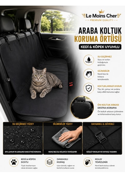 Ssangyong Korando Platinum Araba Koltuk Koruma Örtüsü Su Geçirmez Kedi Köpek Kılıfı