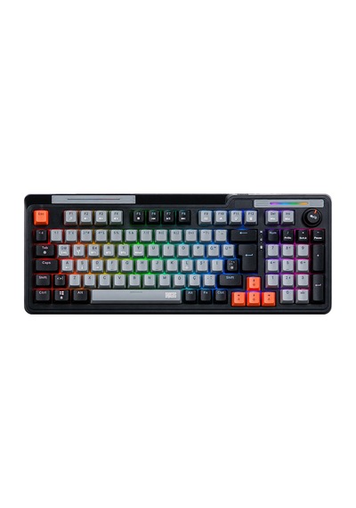 Dragos Colorpulse Siyah Gri Red Switch Hotswap Şarjlı Usb Wireless Bluetooth Full Rgb Oyuncu Mekanik Klavyesi