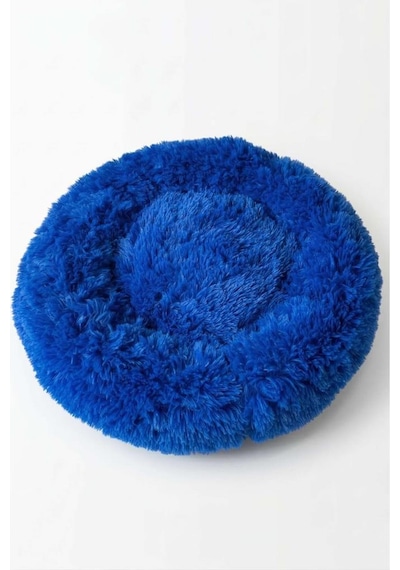 United Colors Of Benetton Bntmkt-0012-bl Uzun Kürklü Donut Kedi&köpek Yatağı Mavi 45 Cm