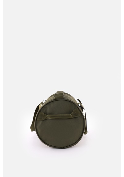 İcone Bag Unisex Spor Çanta Silindir Model, Baskılı, Ön Ve İç Cepli, Yan Saplı, Ayarlanabilir Omuz Askılı Haki