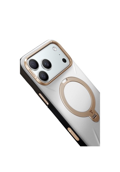 Torras Apple iPhone Uyumlu 17 Pro O Stand Spin Vegskin Serisi Magsafe Kılıf Gri