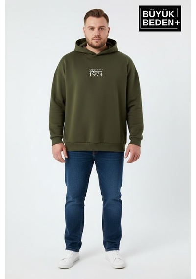 Süperlife Erkek Büyük Beden California 1974 Baskılı Kapüşonlu İnce Sweatshirt -rahat Kalıp Spr26bsw965 Haki Süperlife Erkek Büyük Beden California 1974 Baskılı Kapüşonlu İnce Sweatshirt -rahat Kalıp Spr26bsw965 Haki