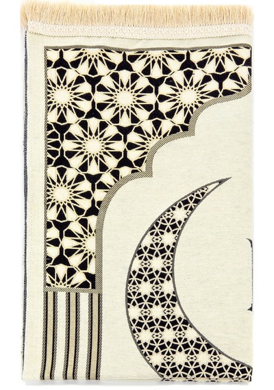 Desenli Şönil Seccade - Krem