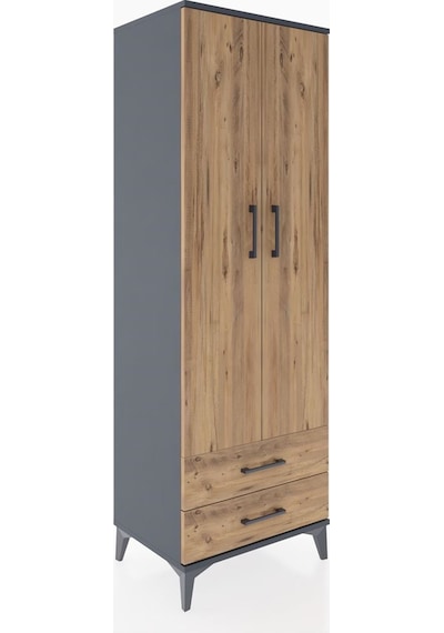Hyperion Dolap Tek Raflı 2 Çekmeceli Tek Askılı 60x44x182 Antrasit-çam Aytası Hyperion Dolap Tek Raflı 2 Çekmeceli Tek Askılı 60x44x182 Antrasit-çam Aytası