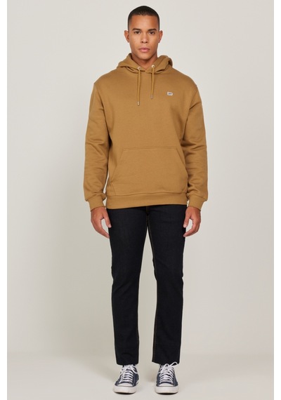 Lee Regular Fit Normal Kesim Pamuk Kapüşonlu İçi Polarlı Hardal Sweatshirt L80YRY84 Açık Kahverengi