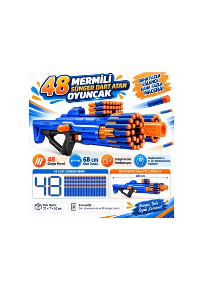 Berzerko 48 Mermili Sünger Dart Atan Silah 68 Cm