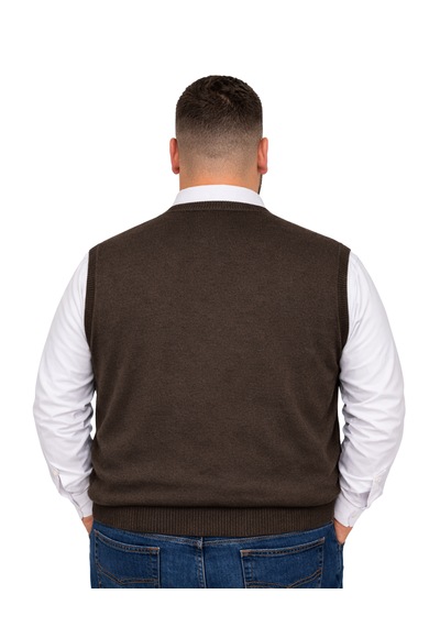 Battalmoda Erkek Büyük Beden Koyu Vizon V Yaka Süveter 3xl-4xl-5xl-6xl