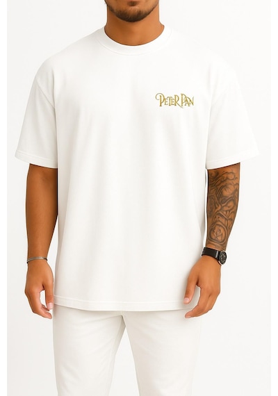 Bahriyeli Collection Oversize Peeter Paan Peter Pan Wendy Darling Musical Theatre Cep Ve Sırt Tasarımlı Unisex T-shirt Beyaz