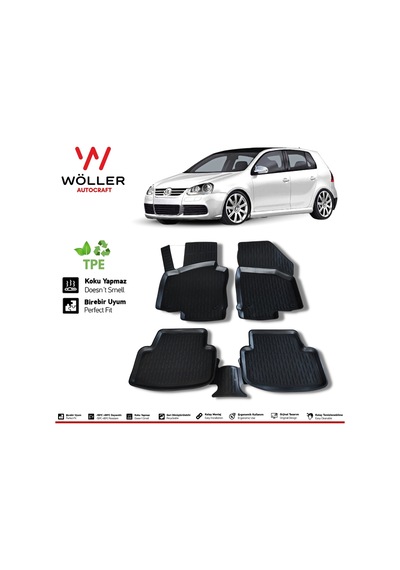 Volkswagen Golf 5 Paspas 2004 - 2008 Arası 3D Havuzlu Wöller Paspas
