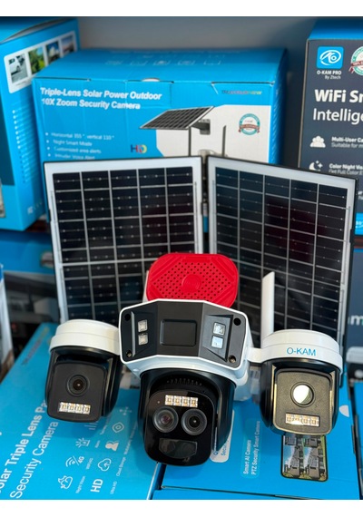 Okam 4075 4g 3 Kameralı 10x Optik Zoomlu Solar Güvenlik Kamerası