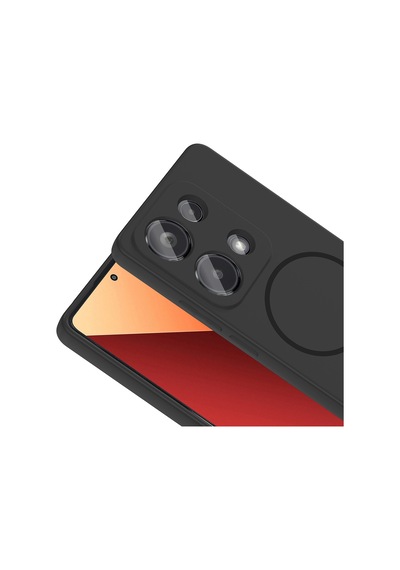 Xiaomi Redmi Note 13 Pro 4g Kılıf Magsafe Destekli Kamera Korumalı Yumuşak Silikon Pazarplus Siyah
