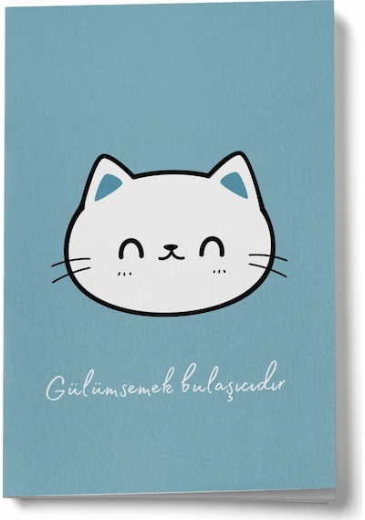 Gülümsemek Bulaşıcıdır A6 Çizgili Mini Defter Not Defteri Çok Renkli