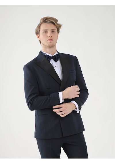 Dufy Lacivert Erkek Slim Fit Sivri Yaka Smokin Takım - 92385 Lacivert Dufy Lacivert Erkek Slim Fit Sivri Yaka Smokin Takım - 92385 Lacivert