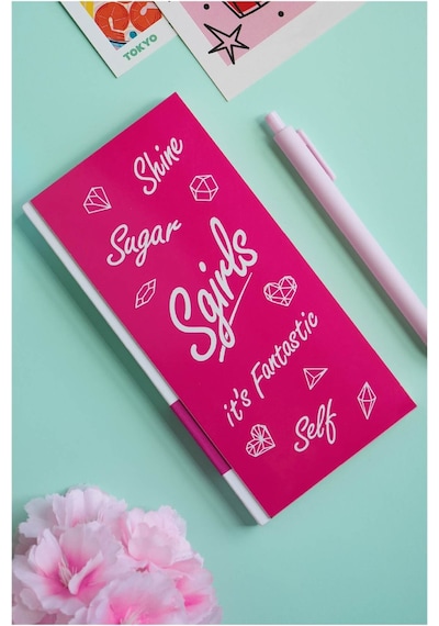 Sgirls- Sert Kapak Planlayıcı Defter 8,5x18,5 Cm , 100 Gr. 80 Yaprak Ivory. Pembe