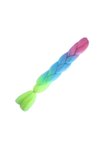 Afrika Örgülük Ombreli Sentetik 100 Gr. / Pembe / Açık Mavi / Neon Sarı - Rxlu-462961 Çok Renkli