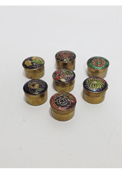 Antika Cloisonne Minyatür Kutu 2,3cm 7 Adet